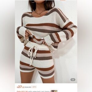 2 piece sweater and shorts set size small